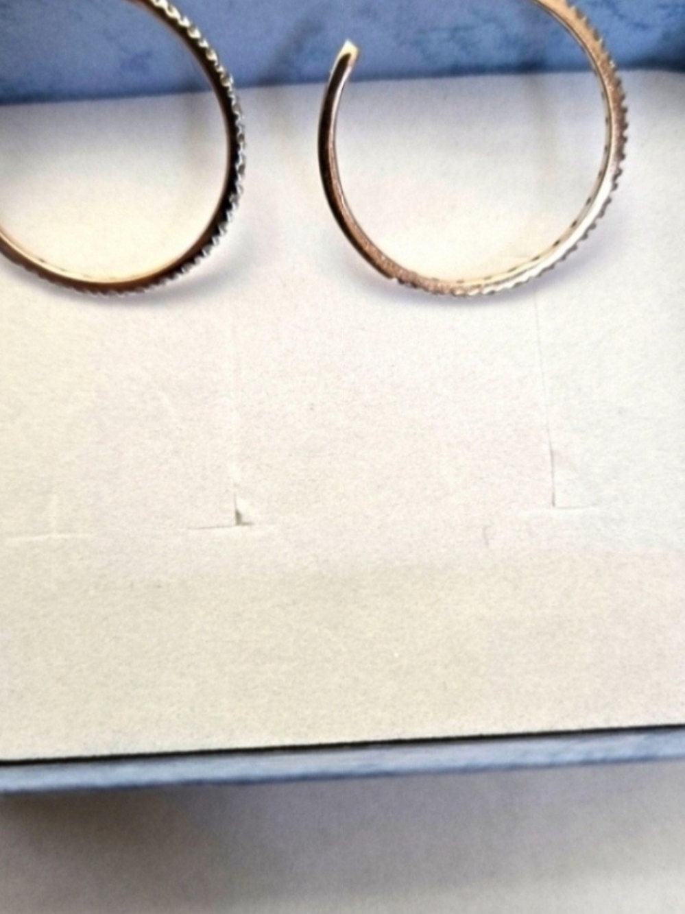 10kt Solid Yellow Gold Diamond Hoops - Picture 10 of 11